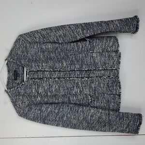 Ann Taylor Blue and White Tweed Blazer